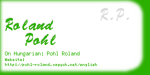 roland pohl business card